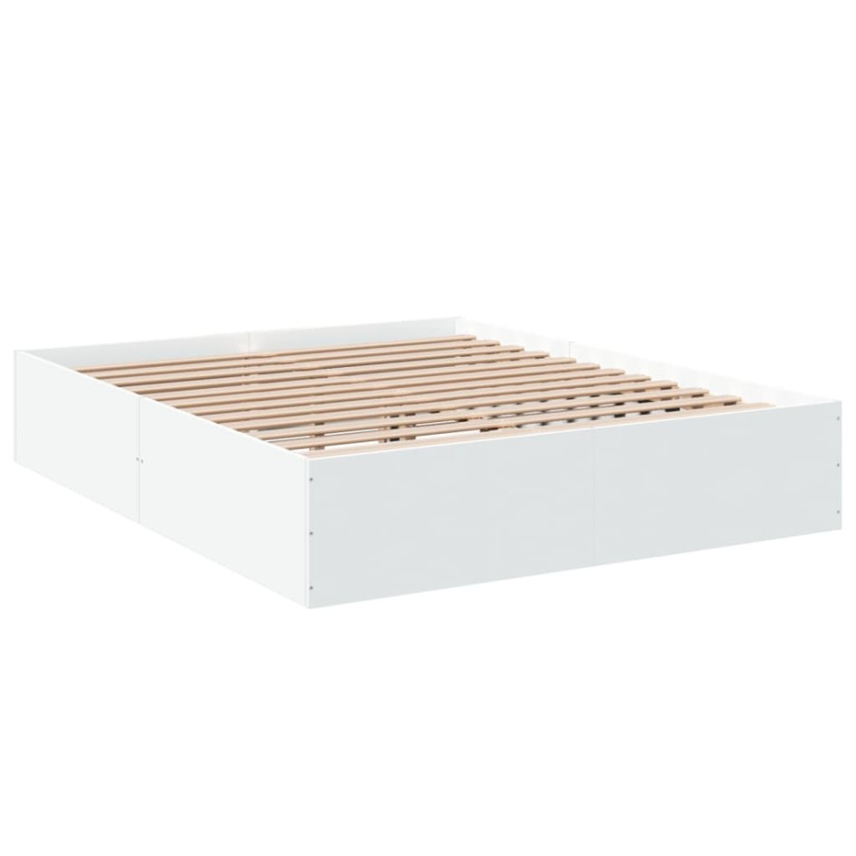 Estructura de cama madera de ingeniería blanca 160x200
