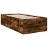 Estructura de cama madera de ingeniería roble ahumado 90x190