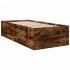 Estructura de cama madera de ingeniería roble humo 75x190
