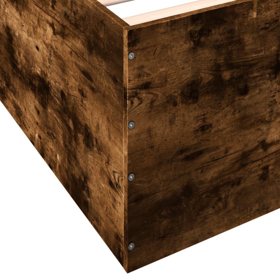 Estructura de cama madera de ingeniería roble humo 75x190