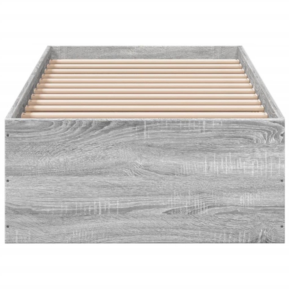 Estructura de cama madera de ingeniería gris Sonoma 100x200