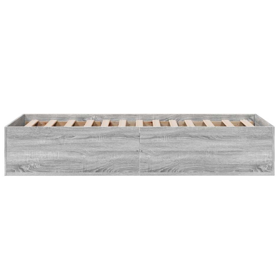 Estructura de cama madera de ingeniería gris Sonoma 100x200