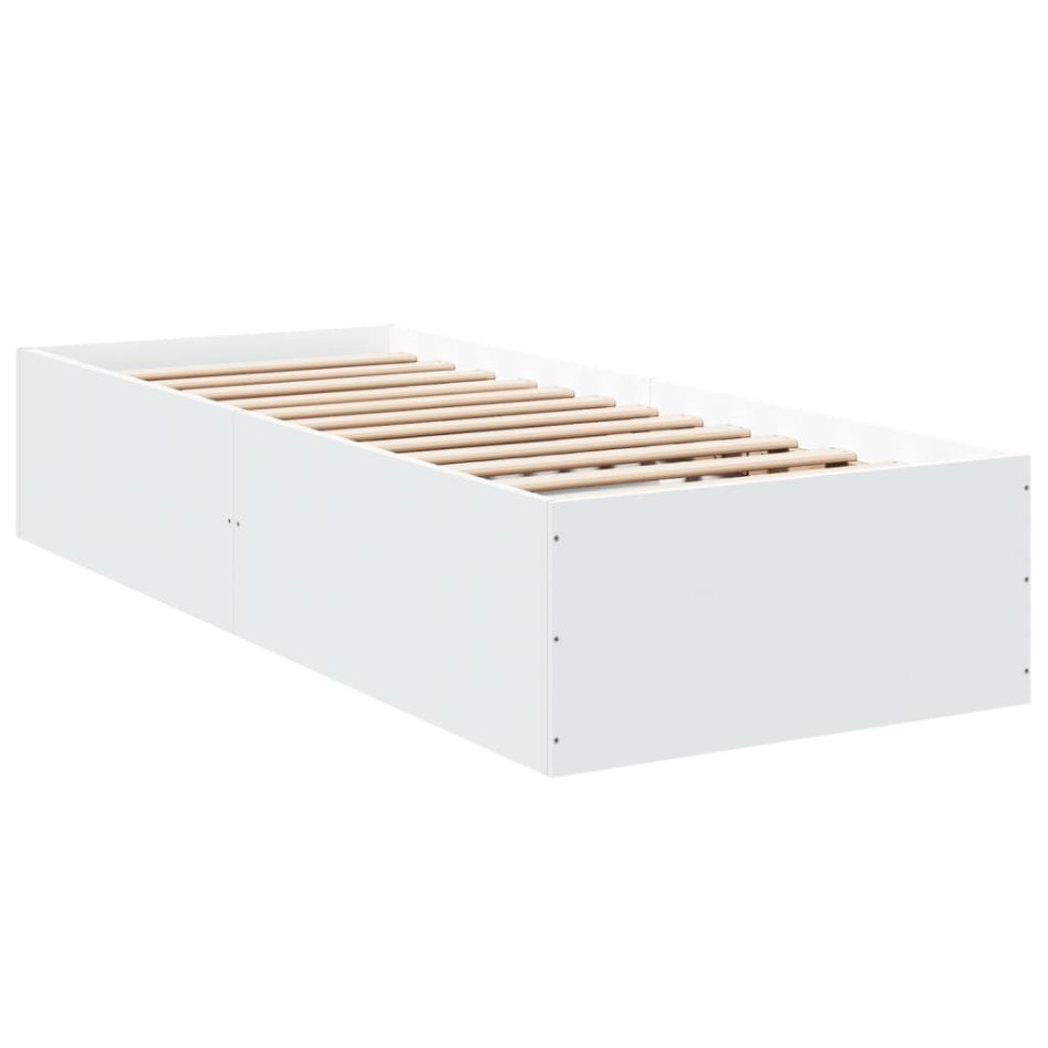 Estructura de cama madera de ingeniería blanca 100x200