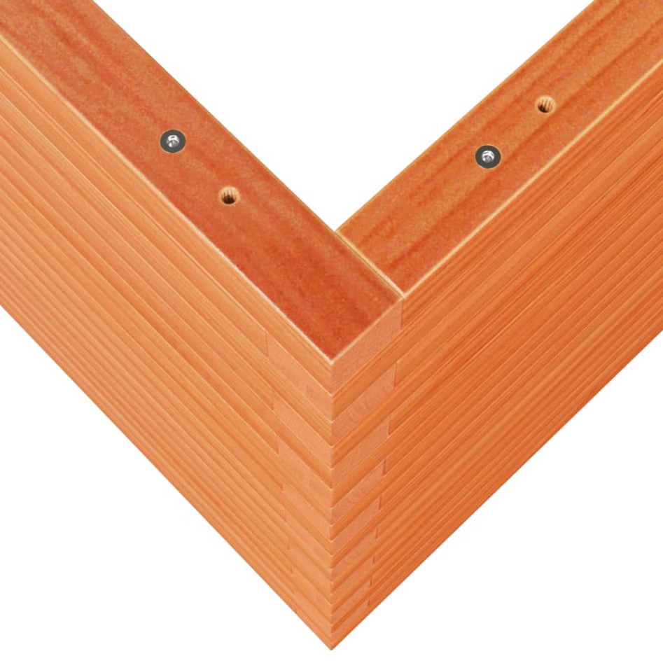 Jardinera madera maciza de pino marrón cera 110x60x68,5