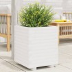 Jardinera madera maciza de pino blanco 40x40x49,5 cm