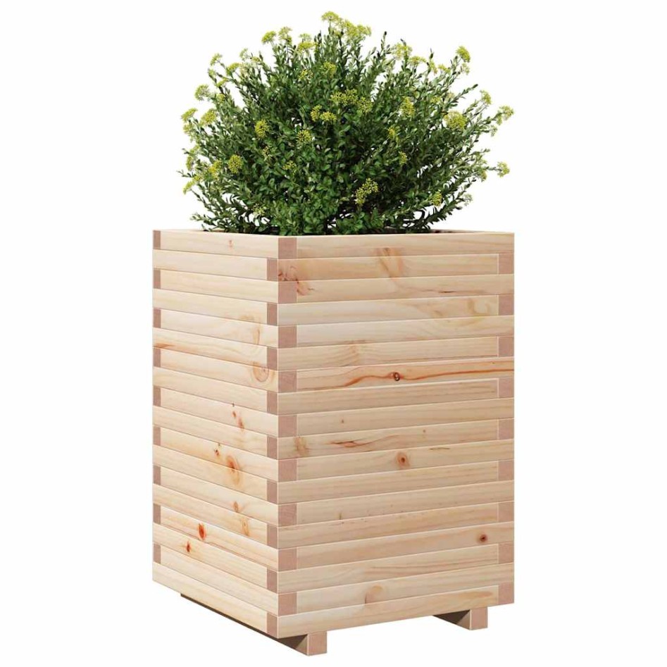 Jardinera de madera maciza de pino 50x50x72