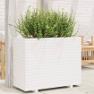 Jardinera de madera maciza de pino blanca 90x40x72 cm