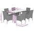 Set comedor jardín 7 pzas cojines ratán sintético vidrio