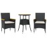 Set de comedor jardín 3 pzas con cojines ratán PE acacia