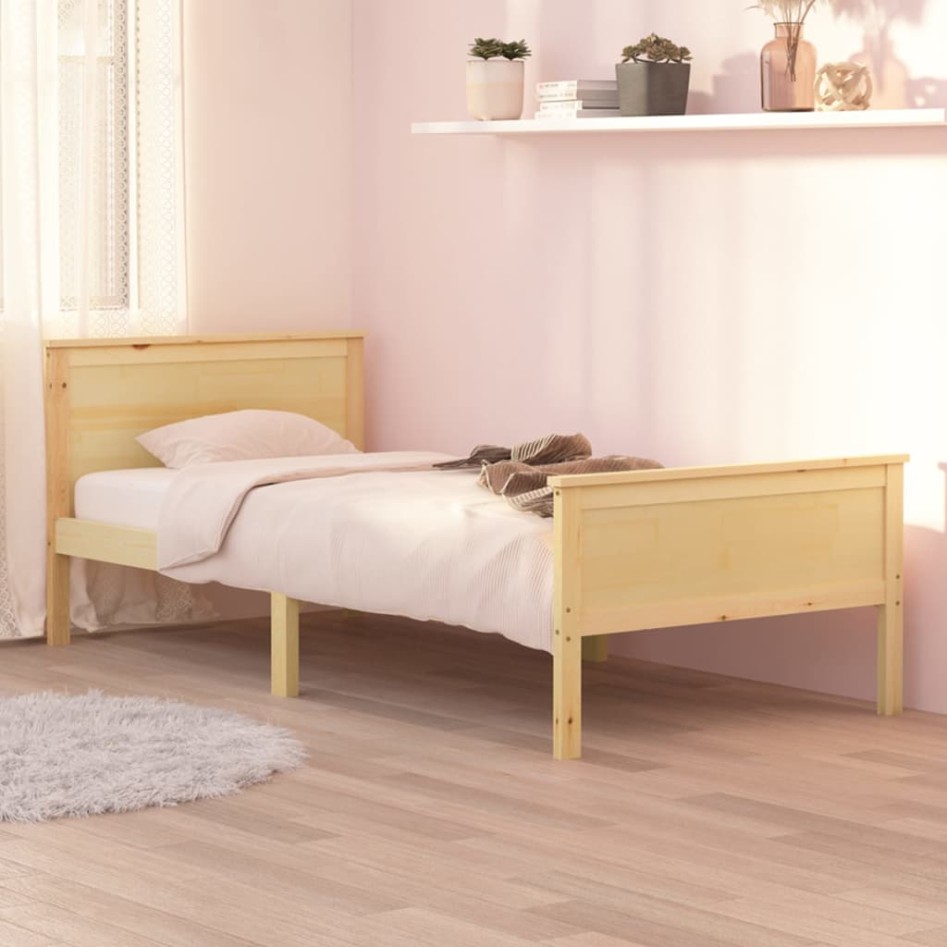 Estructura de cama madera maciza de pino 90x200