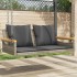 Banco columpio con cojines ratán sintético gris 109x62x40