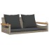 Banco columpio con cojines ratán sintético gris 109x62x40