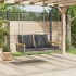 Banco columpio con cojines ratán sintético gris 109x62x40