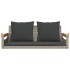 Banco columpio con cojines ratán sintético gris 109x62x40