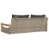 Banco columpio con cojines ratán sintético gris 109x62x40