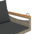 Banco columpio con cojines ratán sintético gris 109x62x40