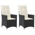 Sillones reclinable jardín cojines 2 uds ratán sintético