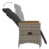 Sillones reclinable jardín y cojines 2 uds ratán sintético