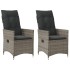 Sillones reclinable jardín y cojines 2 uds ratán sintético