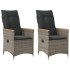 Sillones reclinable jardín y cojines 2 uds ratán sintético