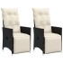 Sillones reclinable jardín cojines 2 uds ratán sintético