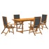 Juego comedor de jardín 5 pzas madera maciza acacia y