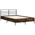 Estructura cama madera ingeniería metal roble ahumado