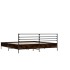 Estructura cama madera ingeniería metal marrón roble 140x200