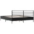 Estructura de cama madera de ingeniería y metal negro