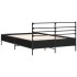 Estructura de cama madera de ingeniería y metal negro