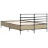 Estructura cama madera ingeniería metal roble Sonoma 140x190