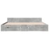 Cama con cajones madera ingeniería gris hormigón 200x200
