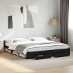 Estructura cama con cajones madera ingeniería negra 180x200 cm