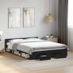 Estructura cama con cajones madera ingeniería negra 160x200 cm