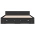 Cama con cajones madera de ingeniería negro 140x200