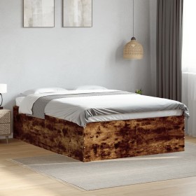 Estructura de cama madera de ingeniería roble ahumado