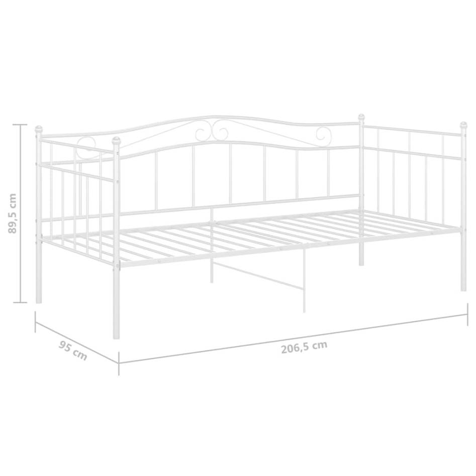 Estructura de sofá cama metal blanco 90x200