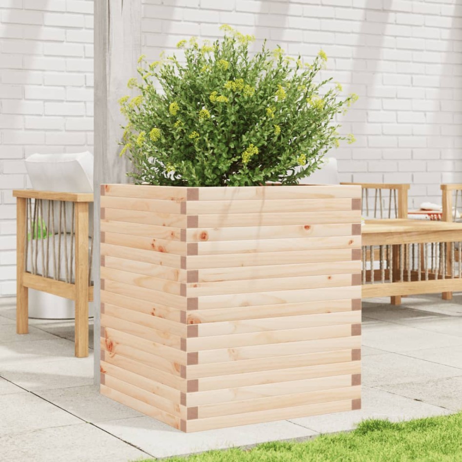 Jardinera de madera maciza de pino 60x60x68,5