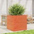 Jardinera de madera maciza de pino marrón cera 70x70x68,5