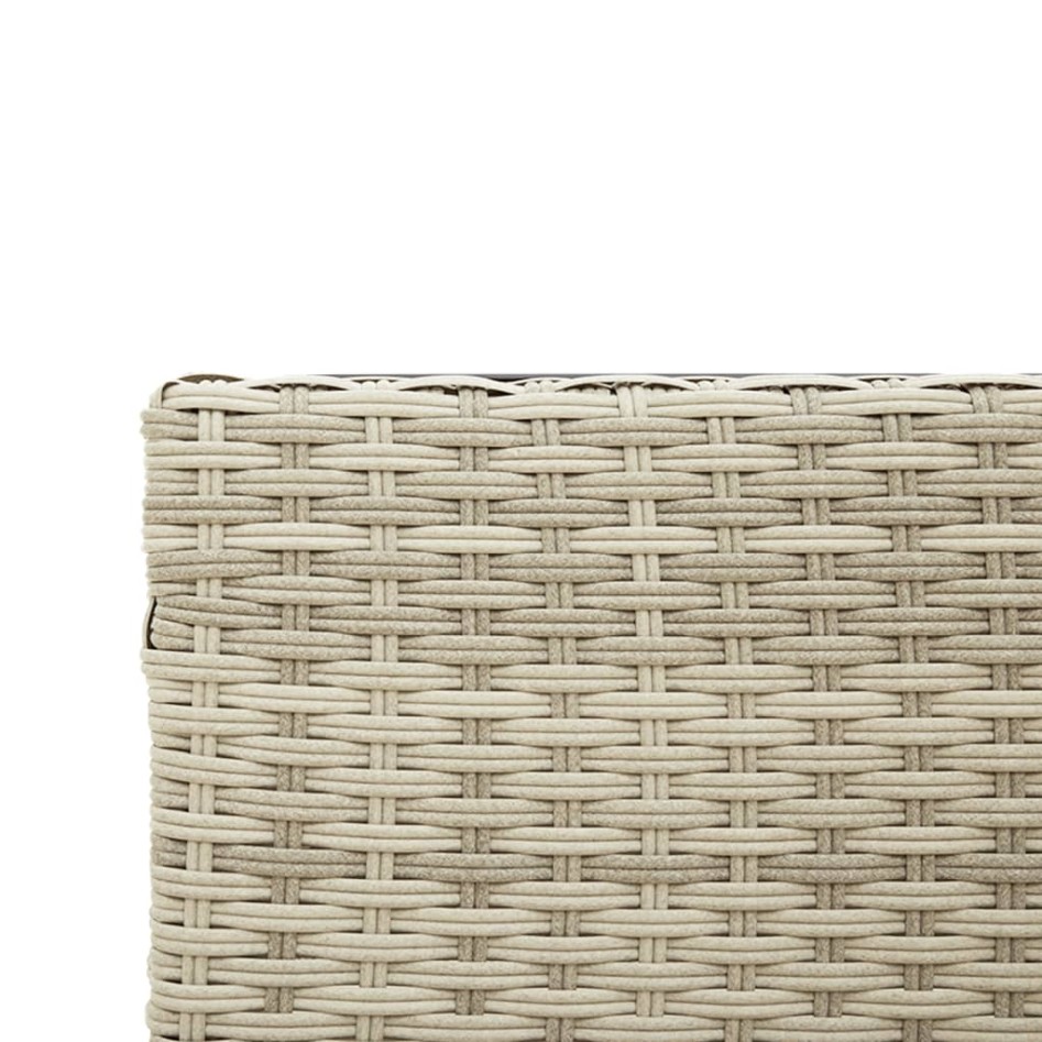 Sofá jardín forma de L con mesa y cojines ratán PE gris