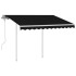 Toldo manual retráctil con postes gris antracita 3x2,5
