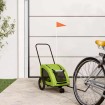 Remolque de bicicleta mascotas hierro tela Oxford verde