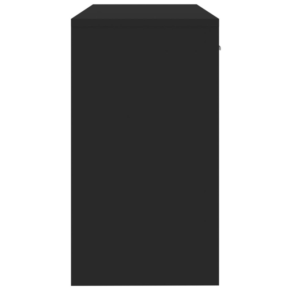 Escritorio con cajón y armario madera negro 100x40x73