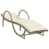 Tumbona con cojín ratán sintético beige 60x199x42