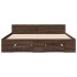 Cama con cajones madera de ingeniería marrón roble 120x200