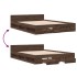 Cama con cajones madera de ingeniería marrón roble 135x190