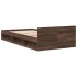 Cama con cajón madera de ingeniería marrón roble 100x200