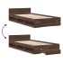 Cama con cajón madera de ingeniería marrón roble 100x200