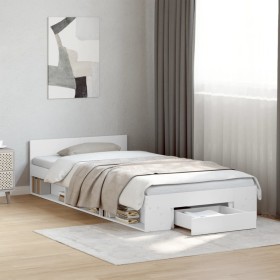 Cama con cajón madera de ingeniería blanca 75x190