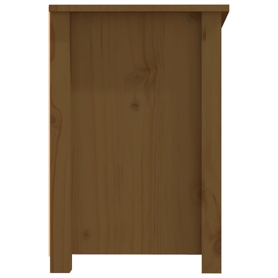 Mueble de TV madera maciza de pino marrón miel 114x35x52